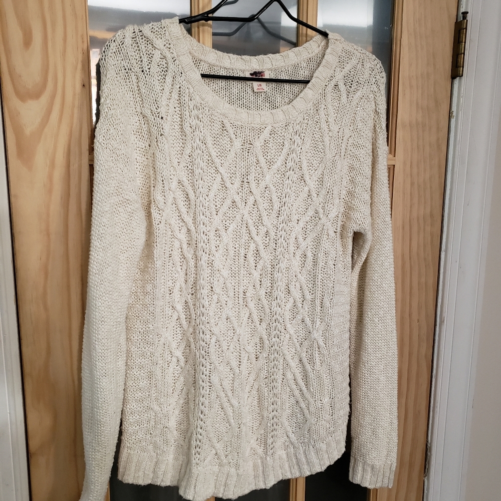 Mossimo L cable knit sweater cream/white - Picture 1 of 7